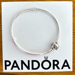 PANDORA Sterling Silver 7.5” Charm Bracelet